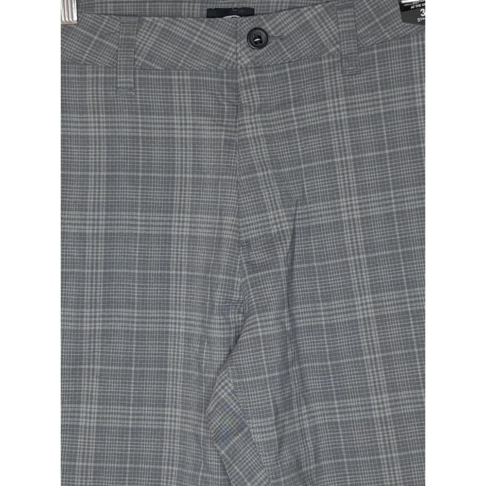 NWT O’Neill Mens Bristol‎ Plaid Shorts Size 36 Stretch Standard Fit Gray Pockets
